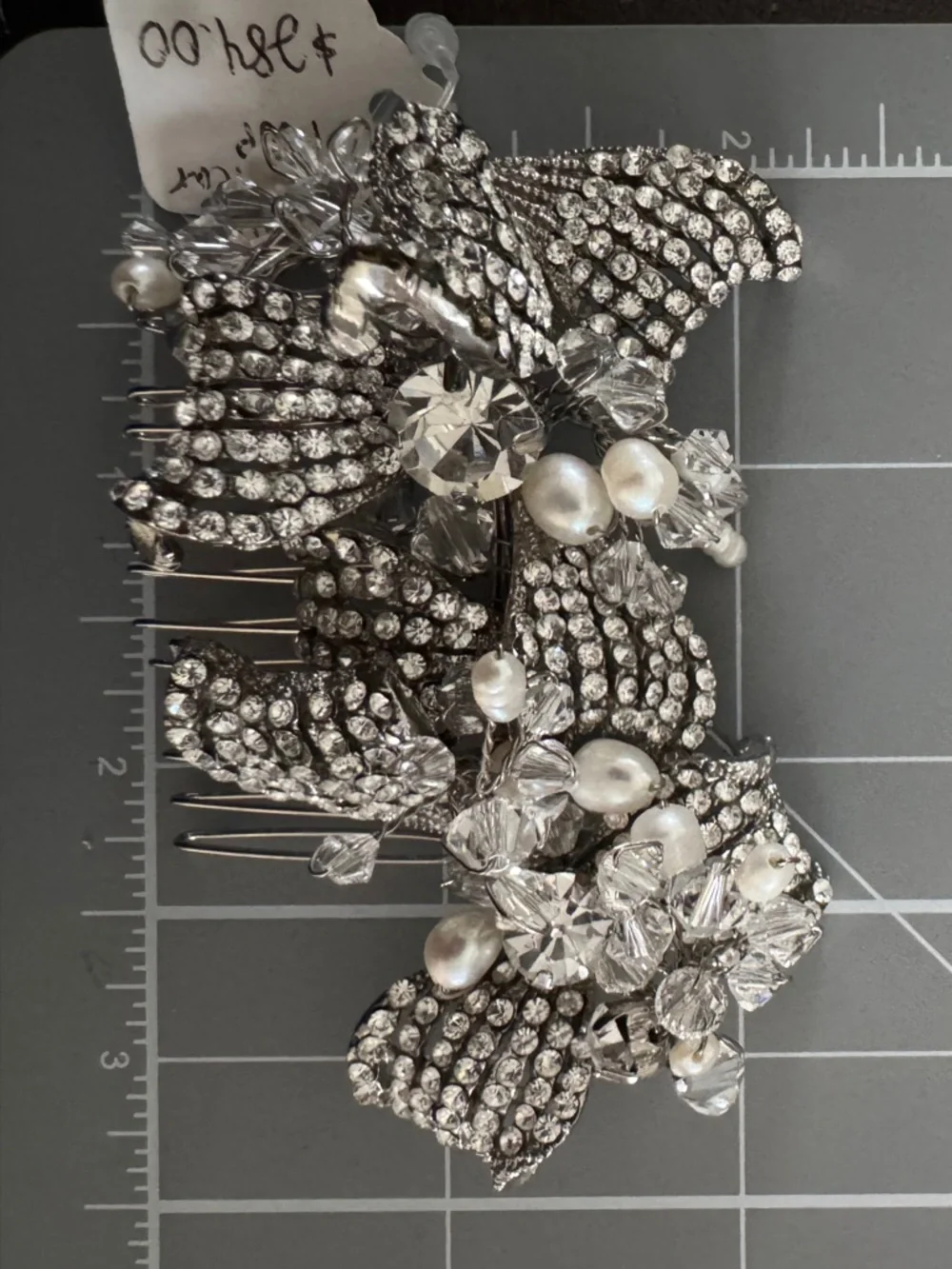 Crystal &‎ Pearl Silver Hair Comb - Bridal Hair Accessory